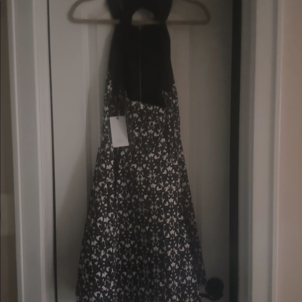 NWT  Robert Rodriquez Black and White Halter Dress - Picture 6 of 7